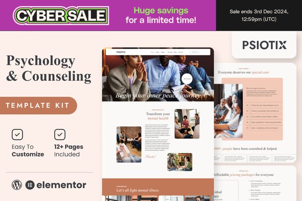 Psiotix – Psychologist and Hypnotherapy Elementor Templates